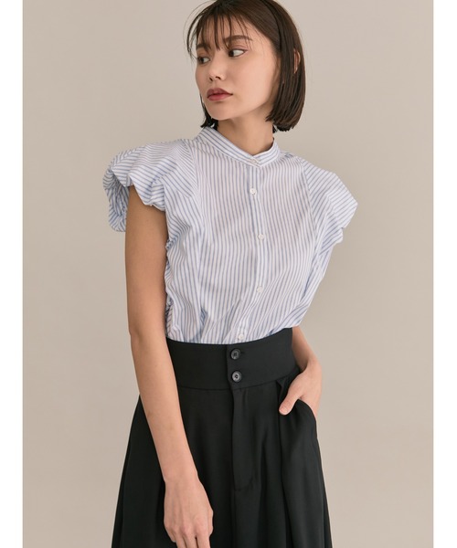 「TONAL」 半袖シャツ 38 サックスブルー レディース_画像9