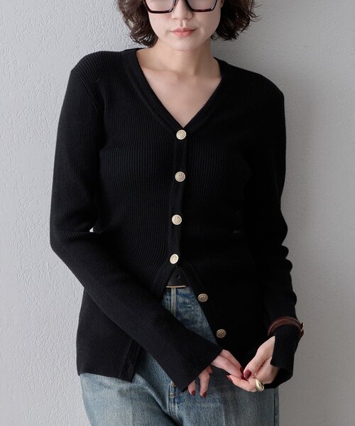 【美品✨】Whim Gazette Vネックニットカーディガン　羽織り Whim Gazette（ウィム ガゼット） カーディガン 「WEB限定カラーあり