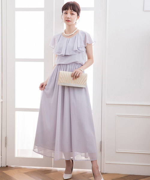 DRESS STAR ドレス シフォンマキシ丈ロングドレスパーティー