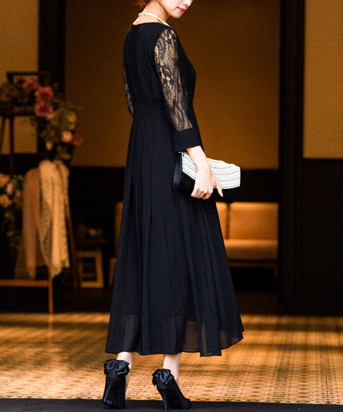 Fashion Letter（ファッションレター） ドレス レース袖セミロング 