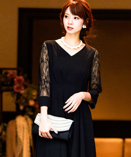 Fashion Letter（ファッションレター） ドレス レース袖セミロング 