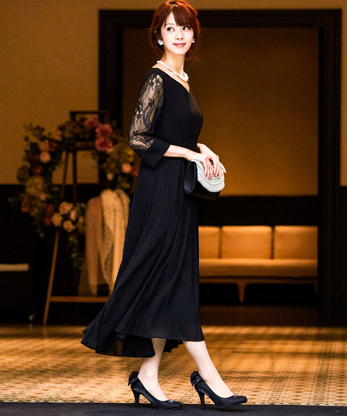 Fashion Letter（ファッションレター） ドレス レース袖セミロング