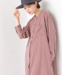 OMNES Another Edition シャツワンピース ツイルピーチスキン