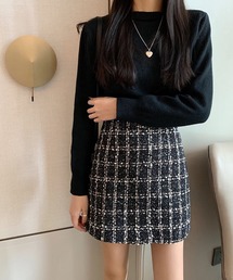 Jewelobe スカート ツイードチェックミニスカート : ZOZOTOWN
