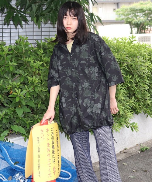 ブラウス シャツ 「ADAMPATEK/アダムパテック」floral pattern short sleeve shirt フラワー柄シャツ レディー