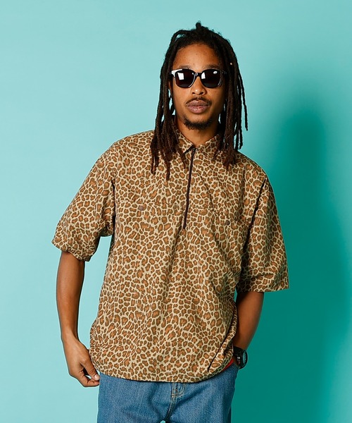 BURLAP OUTFITTER シャツ S/S HALF ZIP SHIRT PRINTED