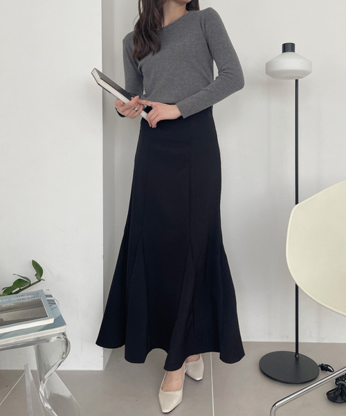 Ada. ロング スカート 夏 シワになりにくい 美シルエット フレア