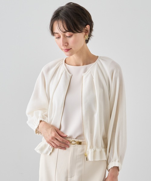 【1108】アナイ　パールブルゾン ANAYI ブルゾン アウター コットンポリメッシュブルゾン
