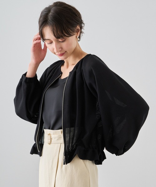 ANAYI ブルゾン アウター コットンポリメッシュブルゾン