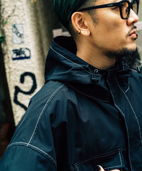 Subciety ブラック マウンテンパーカー Subciety マウンテンパーカー ウインドブレーカー MOUNTAIN