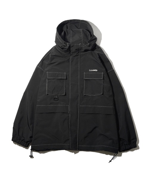 Subciety ブラック マウンテンパーカー Subciety マウンテンパーカー ウインドブレーカー MOUNTAIN