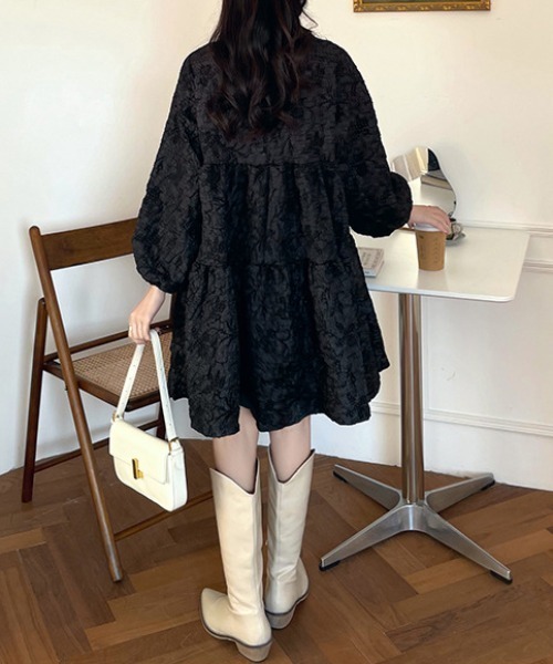 deux amour ワンピース フクレジャガードミニワンピース : ZOZOTOWN