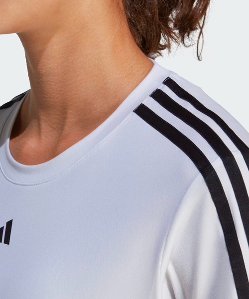 売れ筋商品|||アディダス Tシャツ レディース トップス TRAIN ESSENTIALS 3STRIPES CROPPED - Top - white/black アディダス Tシャツ レディース トップス TRAIN ESSENTIALS