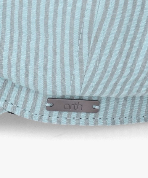 キャスケット arth(アース)  ※レア2019ss arth 帽子 キャスケット C/L Seersucker 8P Cas / アース メンズ