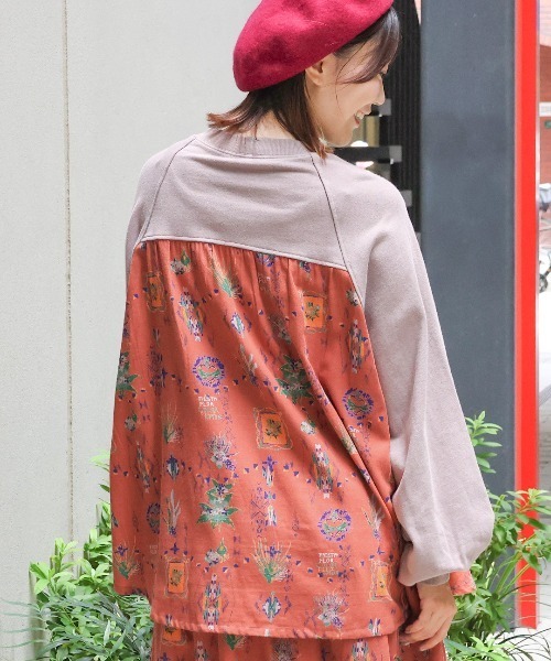 tシャツ メヒコプリントコンビプルオーバー レディース