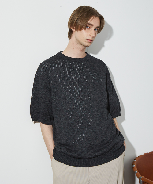 ABAHOUSE tシャツ メッシュニット スラブTシャツ / シアー素材