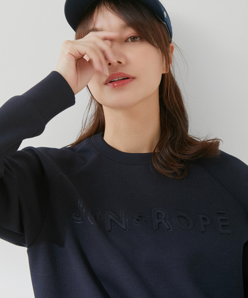 ダンボールロゴプルオーバー レディース JUN&ROPE' トレーナー スウェット ダンボールニットエンボスロゴ