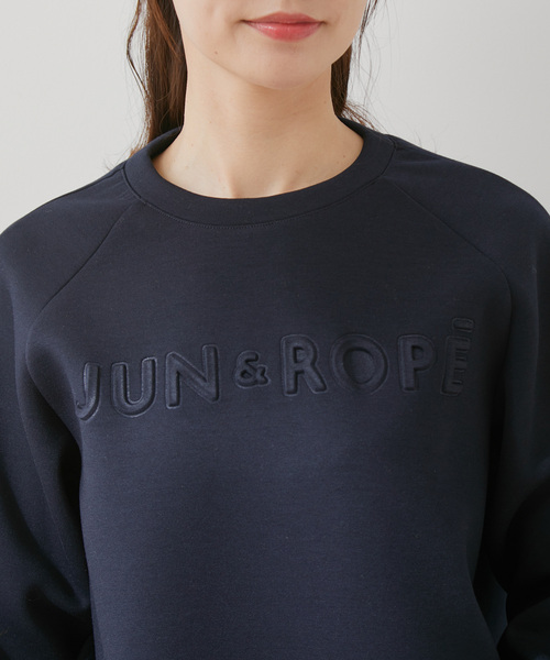 ダンボールロゴプルオーバー レディース JUN&ROPE' トレーナー スウェット ダンボールニットエンボスロゴ