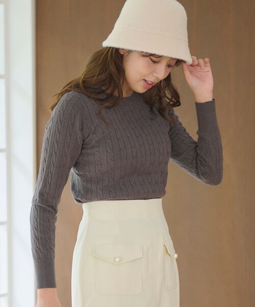Feroux ニット セーター 「洗える」ケーブル レディース