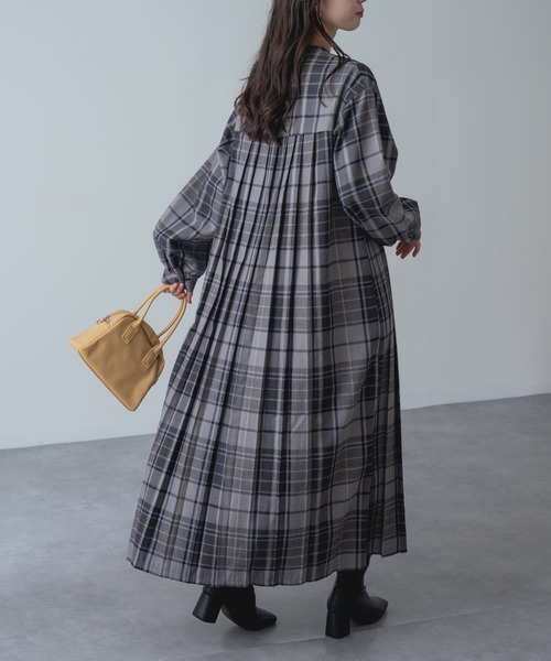 ワンピース 「refinedworks」 オリジナル起毛チェックのプリーツ