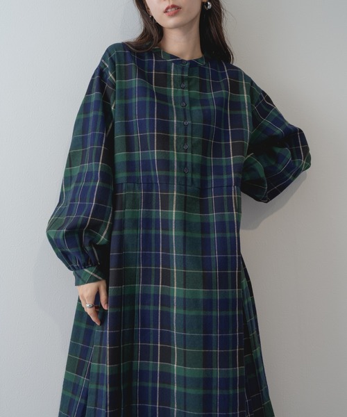 ワンピース 「refinedworks」 オリジナル起毛チェックのプリーツ
