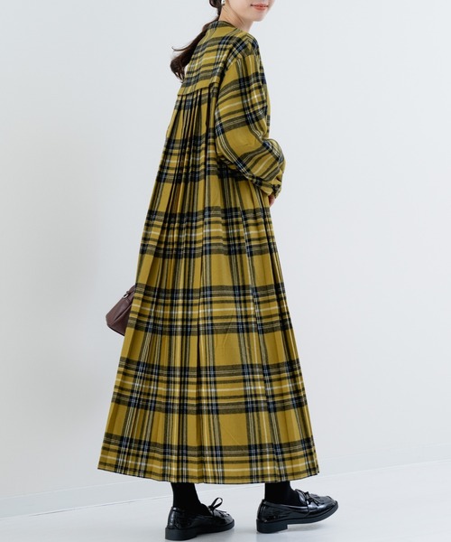 ワンピース 「refinedworks」 オリジナル起毛チェックのプリーツ