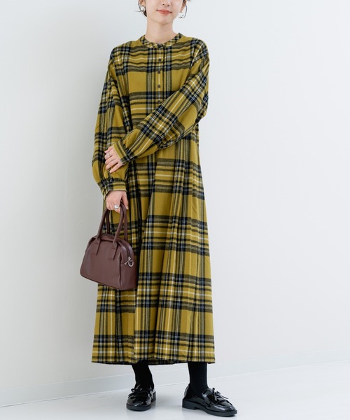 ワンピース 「refinedworks」 オリジナル起毛チェックのプリーツ