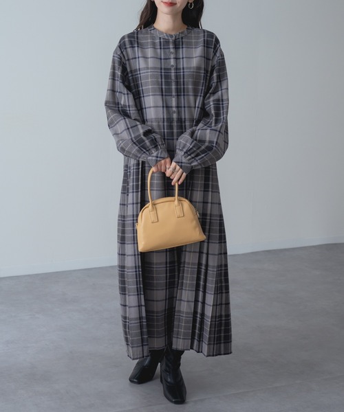 ワンピース 「refinedworks」 オリジナル起毛チェックのプリーツ