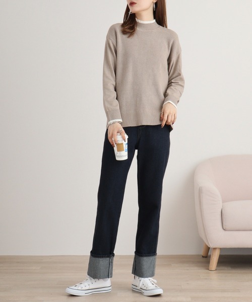 ニット セーター Anna Nicola バックデザインハイネックニット レディース Anna Nicola ニット セーター バックデザインハイネックニット