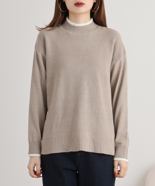 ニット セーター Anna Nicola バックデザインハイネックニット レディース Anna Nicola ニット セーター バックデザインハイネックニット
