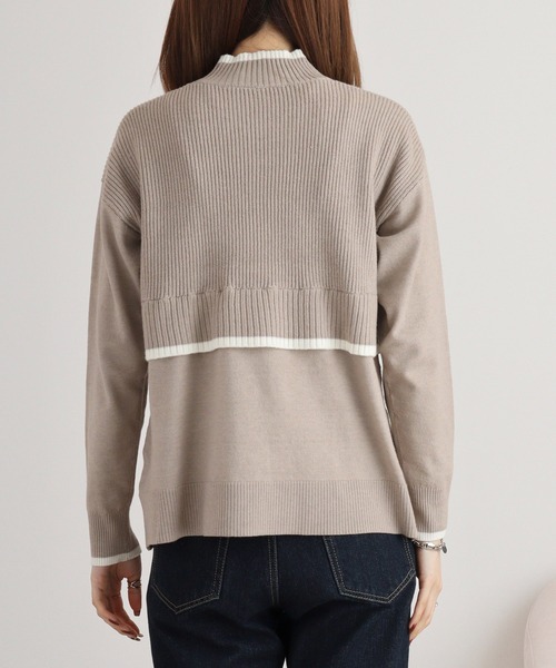ニット セーター Anna Nicola バックデザインハイネックニット レディース Anna Nicola ニット セーター バックデザインハイネックニット