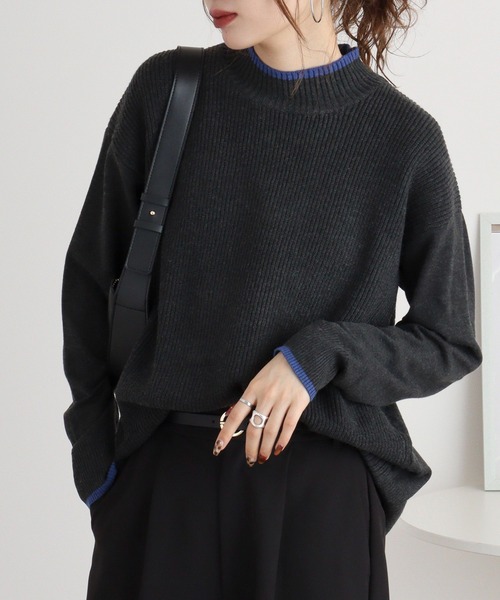 ニット セーター Anna Nicola バックデザインハイネックニット レディース Anna Nicola ニット セーター バックデザインハイネックニット