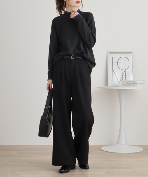 ニット セーター Anna Nicola バックデザインハイネックニット レディース Anna Nicola ニット セーター バックデザインハイネックニット