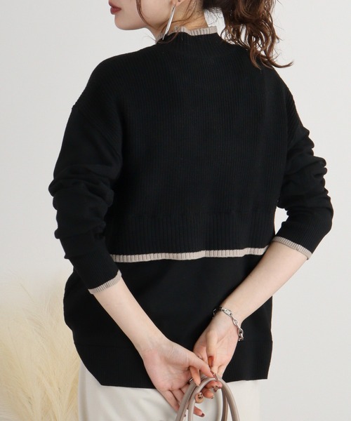 ニット セーター Anna Nicola バックデザインハイネックニット レディース Anna Nicola ニット セーター バックデザインハイネックニット