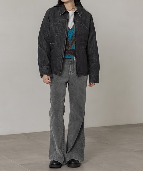 FRONT ZIP DENIM ブルゾン FRONT ZIP DENIM ブルゾン SLY | FRONT ZIP