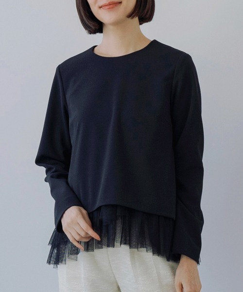tシャツ 「SONO/ソーノ」チュチュールハイブリッドプルオーバー レディース