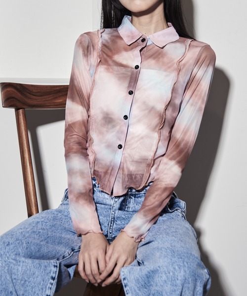 ブラウス シャツ シアーメッシュシャツ レディース ブラウス シャツ メッシュシアーシャツ レディース : ZOZOTOWN