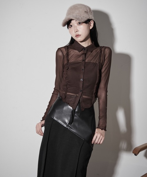 ブラウス シャツ シアーメッシュシャツ レディース ブラウス シャツ メッシュシアーシャツ レディース : ZOZOTOWN