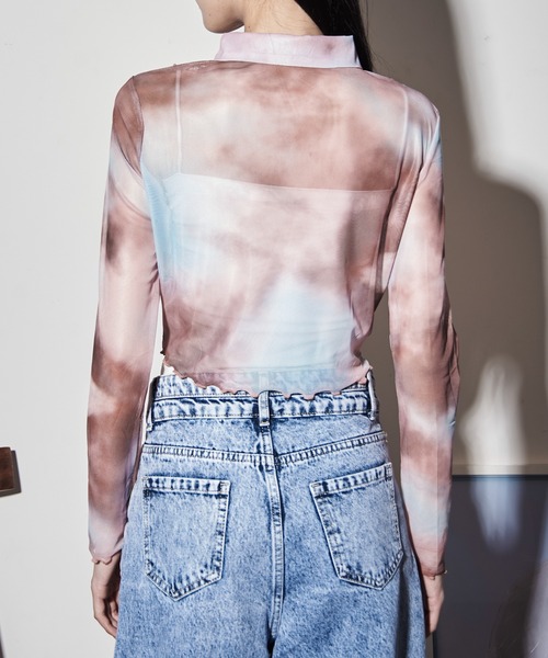 ブラウス シャツ メッシュシアーシャツ レディース : ZOZOTOWN