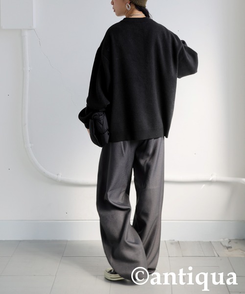 antiqua（アンティカ） ニット セーター ジャガードロゴニット