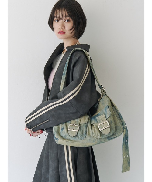 jouetie ブルゾン アウター フェイクレザーバイカーブルゾン