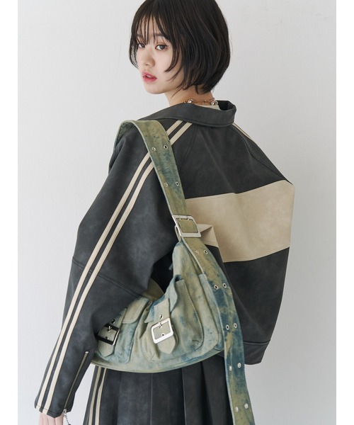 jouetie ブルゾン アウター フェイクレザーバイカーブルゾン