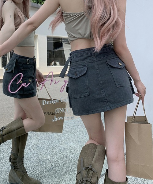 SEU デニムスカート デニムスカパン ミニスカパン キュロット