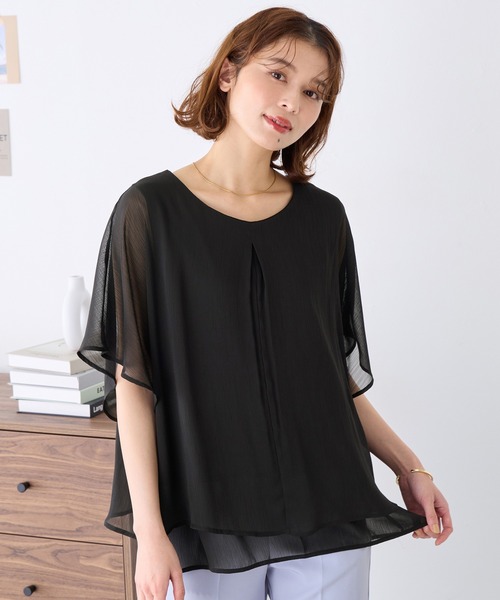 【S・Mサイズ】衿タックプルオーバーTシャツ 000003143540_53I9Xt7.jpg
