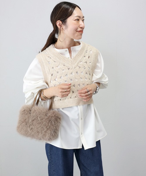 marai ベスト ジレ コットンニットベスト レディース : ZOZOTOWN