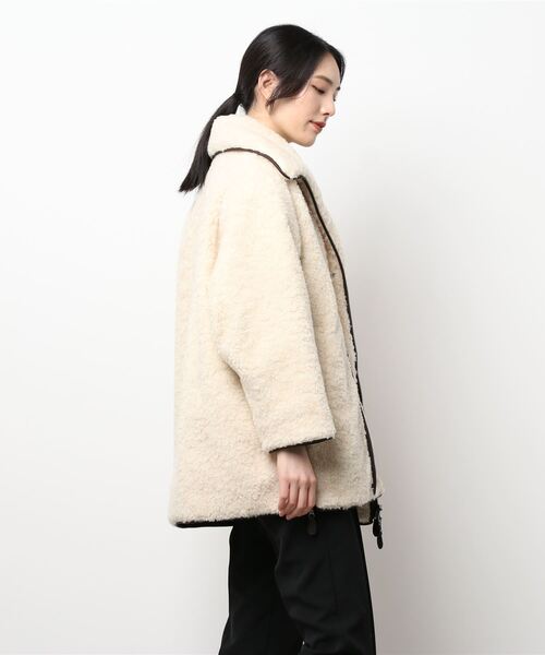 casa fline ラクーンミックスカーディガンコート セール】casa fline/ラクーンミックスカーディガンコート