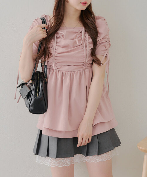 continuer de NICE CLAUP ブラウス シャツ ドロストチュニック