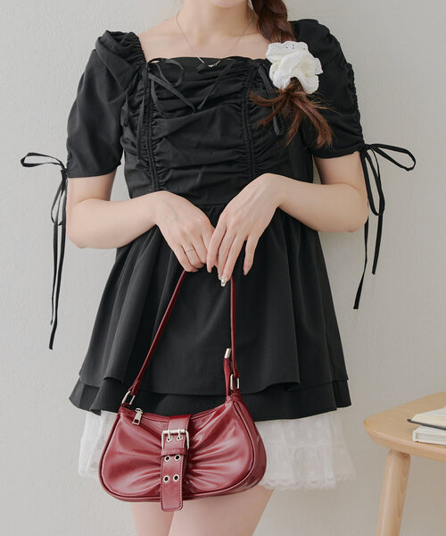 continuer de NICE CLAUP ブラウス シャツ ドロストチュニック