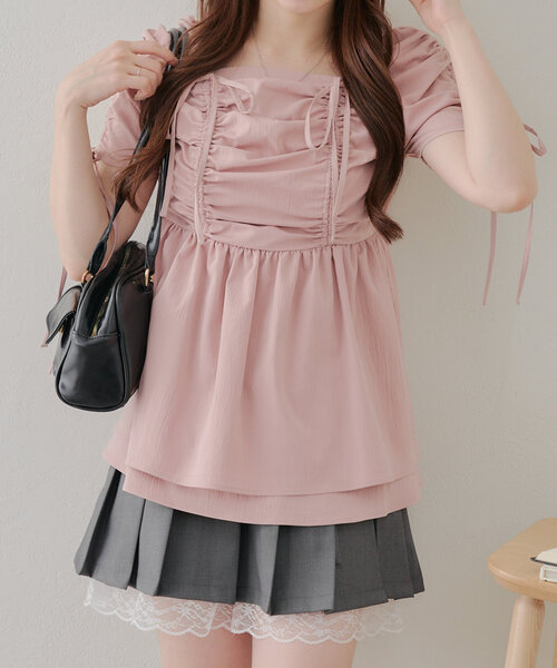 continuer de NICE CLAUP ブラウス シャツ ドロストチュニック