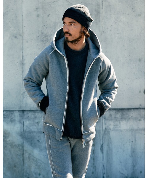 【新品】wjk back boa pull-Parker パーカー　M グレー wjk（ダヴルジェイケイ）の「back boa pull-Parker（パーカー）」 - WEAR